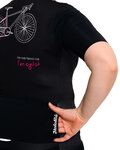 HOLOKOLO Tricou de ciclism cu mânecă scurtă - CYCLIST ELITE LADY - roz/negru/alb