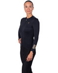 HOLOKOLO Tricou de ciclism cu mânecă lungă de vară - VICTORIOUS GOLD ELITE LADY - negru