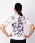 HOLOKOLO Tricou de ciclism cu mânecă scurtă - TATTOO ELITE LADY - fildeş/negru
