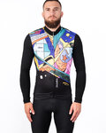 HOLOKOLO Tricou de cilism pentru iarnă cu mânecă lungă - FANTASY WINTER - negru/multicolor