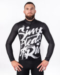 HOLOKOLO Tricou de cilism pentru iarnă cu mânecă lungă - STREETBEAT WINTER - alb/negru
