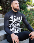 HOLOKOLO Tricou de cilism pentru iarnă cu mânecă lungă - STREETBEAT WINTER - alb/negru