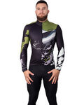 HOLOKOLO Tricou de cilism pentru iarnă cu mânecă lungă - CAMOUFLAGE WINTER - verde/negru