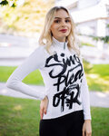 HOLOKOLO Tricou de cilism pentru iarnă cu mânecă lungă - STREETBEAT LADY WNT - alb/negru