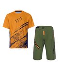 HOLOKOLO Tricoul și pantalonii de ciclism MTB - UNIVERSE MTB - verde/portocaliu/negru