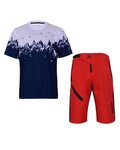 HOLOKOLO Tricoul și pantalonii de ciclism MTB - FREEDOM MTB - roșu/albastru/alb