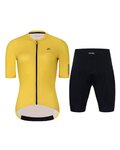 HOLOKOLO Tricoul și pantaloni scurți de ciclism - VICTORIOUS LADY - galben/negru