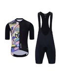HOLOKOLO Tricoul și pantaloni scurți de ciclism - ESCAPE ELITE - multicolor/negru
