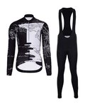 HOLOKOLO Tricou și pantaloni lungi de ciclism - VENTURE LADY WINTER - negru/alb