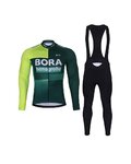 BONAVELO Jachetă și pantaloni de iarnă de ciclism - BORA 2024 - verde/alb