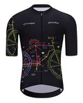 HOLOKOLO Tricoul și pantaloni scurți de ciclism - MAAPPI DARK  - negru/multicolor