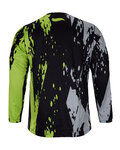 HOLOKOLO Tricou de ciclism cu mânecă lungă de vară - TYRE MTB LONG - verde/gri/negru