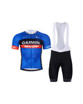 BONAVELO Tricoul și pantaloni scurți de ciclism - GARMIN SHARP - albastru/negru