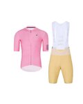 HOLOKOLO Tricoul și pantaloni scurți de ciclism - VICTORIOUS - bej/roz