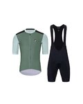 HOLOKOLO Tricoul și pantaloni scurți de ciclism - TECHNICAL - verde/negru