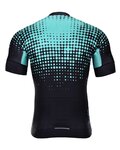 HOLOKOLO Tricou de ciclism cu mânecă scurtă - FROSTED - negru/turcoaz