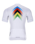 HOLOKOLO Tricou de ciclism cu mânecă scurtă - HYPER - alb/curcubeu
