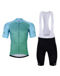 HOLOKOLO Tricoul și pantaloni scurți de ciclism - DAYBREAK - albastru deschis/negru/verde