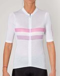HOLOKOLO Tricou de ciclism cu mânecă scurtă - SPORTY LADY - alb/roz