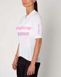 HOLOKOLO Tricou de ciclism cu mânecă scurtă - SPORTY LADY - alb/roz