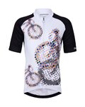 HOLOKOLO Tricou de ciclism cu mânecă scurtă - RIDERS KIDS - negru/alb