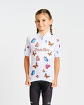 HOLOKOLO Tricou de ciclism cu mânecă scurtă - BUTTERFLIES KIDS - alb/multicolor