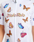HOLOKOLO Tricou de ciclism cu mânecă scurtă - BUTTERFLIES KIDS - alb/multicolor