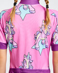 HOLOKOLO Tricou de ciclism cu mânecă scurtă - UNICORNS KIDS - roz/multicolor