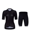 HOLOKOLO Tricoul și pantaloni scurți de ciclism - PLAYFUL ELITE LADY - negru