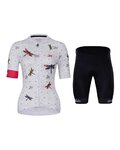 HOLOKOLO Tricoul și pantaloni scurți de ciclism - ALIVE ELITE LADY - negru/roz/alb