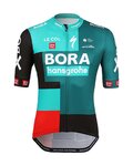 LE COL Tricou de ciclism cu mânecă scurtă - BORA HANSGROHE 2022 - negru/roșu/verde