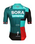 LE COL Tricou de ciclism cu mânecă scurtă - BORA HANSGROHE 2022 - negru/roșu/verde