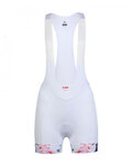 MONTON Pantaloni scurți de ciclism cu bretele - INKFLOWER LADY - alb