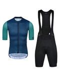 MONTON Tricoul și pantaloni scurți de ciclism - CHECHEN - negru/verde