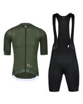 MONTON Tricoul și pantaloni scurți de ciclism - TRAVELER MAX - negru/verde