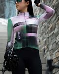 MONTON Tricou de cilism pentru iarnă cu mânecă lungă - URBAN THERMAL LADY - negru/mov/verde deschis