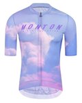 MONTON Tricou de ciclism cu mânecă scurtă - EVENINGGLOW - roz/mov