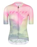MONTON Tricou de ciclism cu mânecă scurtă - MORNINGGLOW LADY - verde deschis/roz/mov