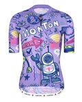 MONTON Tricou de ciclism cu mânecă scurtă - ROBOTS LADY - mov/albastru/galben