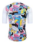 MONTON Tricou de ciclism cu mânecă scurtă - CARTOONFACES - roz/galben/albastru/alb