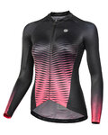 MONTON Tricou de ciclism cu mânecă lungă de vară - SPIRIT LADY SUMMER - negru/roșu