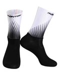 MONTON Șosete clasice de ciclism - HOWAIN MID CALF - alb/negru