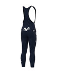 ALÉ Pantaloni de ciclism lungi cu bretele - MOVISTAR 2020 WINTER - albastru