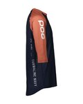 POC Tricou de ciclism cu mânecă scurtă - MTB PURE 3/4 - albastru/portocaliu
