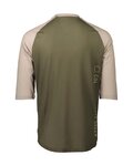 POC Tricou de ciclism cu mânecă scurtă - MTB PURE 3/4  - verde/bej