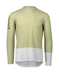 POC Tricou de ciclism cu mânecă lungă de vară - MTB PURE - verde/alb