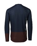 POC Tricou de ciclism cu mânecă lungă de vară - MTB PURE - bordo/albastru