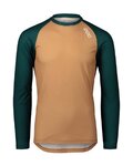 POC Tricou de ciclism cu mânecă lungă de vară - MTB PURE - verde/maro