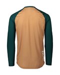 POC Tricou de ciclism cu mânecă lungă de vară - MTB PURE - verde/maro