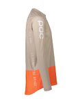 POC Tricou de ciclism cu mânecă lungă de vară - MTB PURE - maro/portocaliu